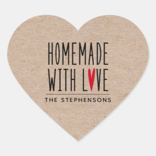 Sticker Cœur Personnalisé Maison Fabriqué Avec Love Kraft