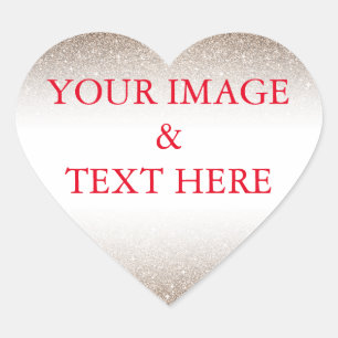 Sticker Cœur Personnalisé Personnalisez Votre Propre Photo & Te