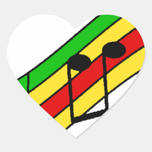 Sticker Cœur Personnel de musique de Rasta
