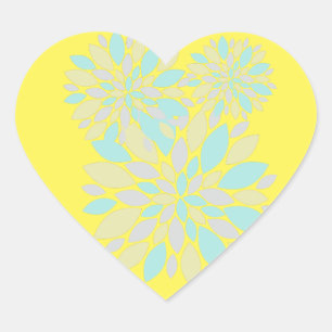 Sticker Cœur Pétales de couleurs pastel magique