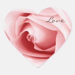 Sticker Cœur pétales roses - amour