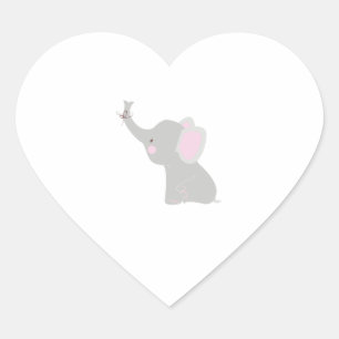 Sticker Cœur Petit éléphant