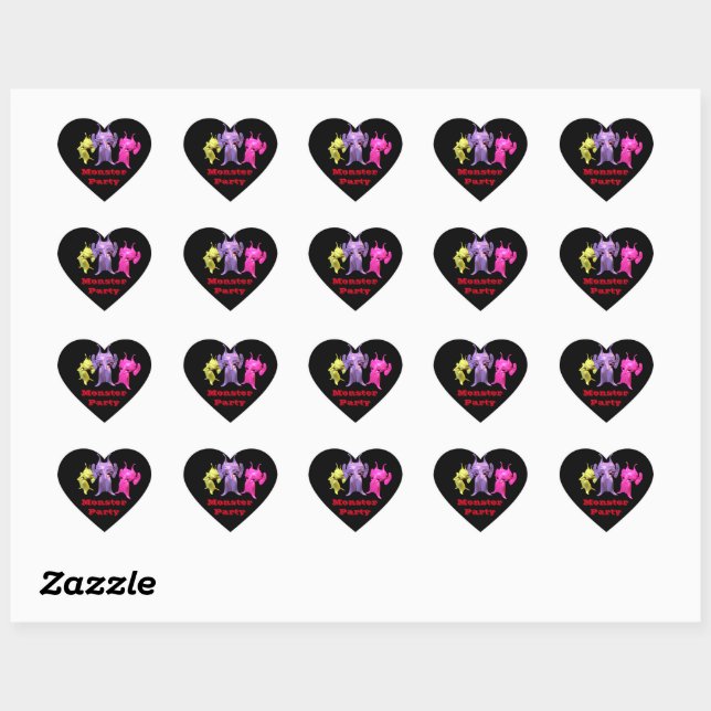 Sticker Cœur Petits Martiens, personnalisés pour les enfants. (Feuille)
