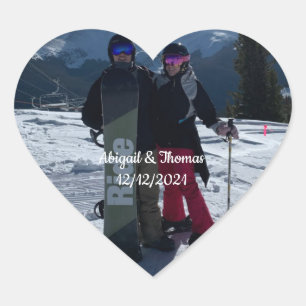 Sticker Cœur Photo Ajoutez votre propre photo de couple de mari