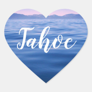 Sticker Cœur Photo personnalisée Blue Lake Tahoe Water