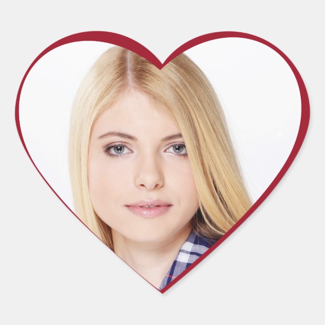 Sticker Cœur Photo personnalisée Valentine (Devant)