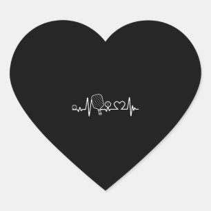 Sticker Cœur Pickleball Heartbeat Love for the Game