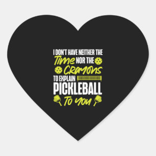 Sticker Cœur Pickleball je n'ai ni l'un ni l'autre