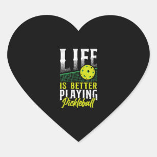 Sticker Cœur Pickleball Life is Better Play