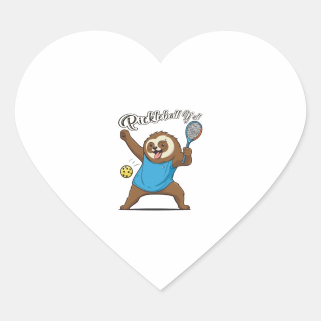 Sticker Cœur Pickleball Sloth T- Pickleball Yall (Devant)