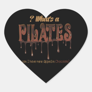 Sticker Cœur Pilates amusants trempés dans du chocolat