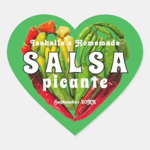 Sticker Cœur Piments forts chili cœur Salsa picante