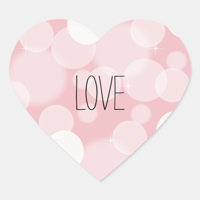 Sticker Cœur Pink Bokeh Love (Devant)