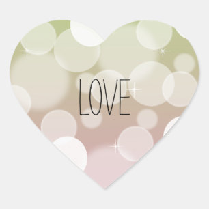 Sticker Cœur Pink Gold Bokeh Love
