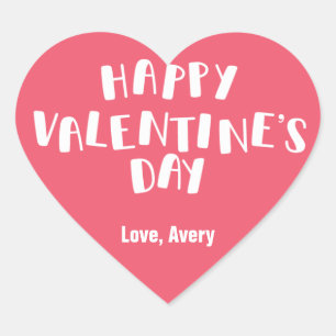 Sticker Cœur Pink Happy Valentine Day