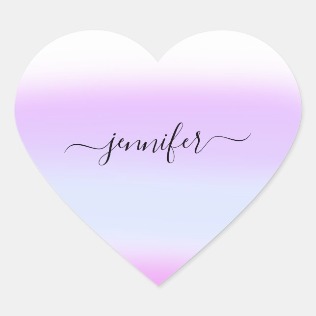 Sticker Cœur Pink Heart Purple Nom Maridal Ombre Pastels (Devant)
