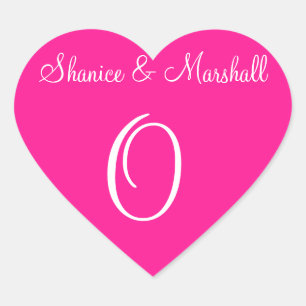 Sticker Cœur Pink profond de vos propres Mariages initiaux