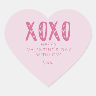 Sticker Cœur Pink XOXO, Saint Valentin