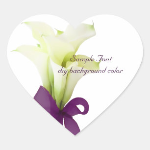 Sticker Cœur PixDezine blanc calla lily/do-it-yourself couleur 