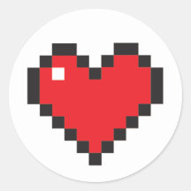 Sticker Coeur Pixel Rouge