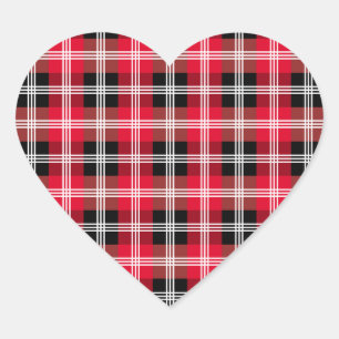 Sticker Cœur Plaid de buffle à rayures blanches