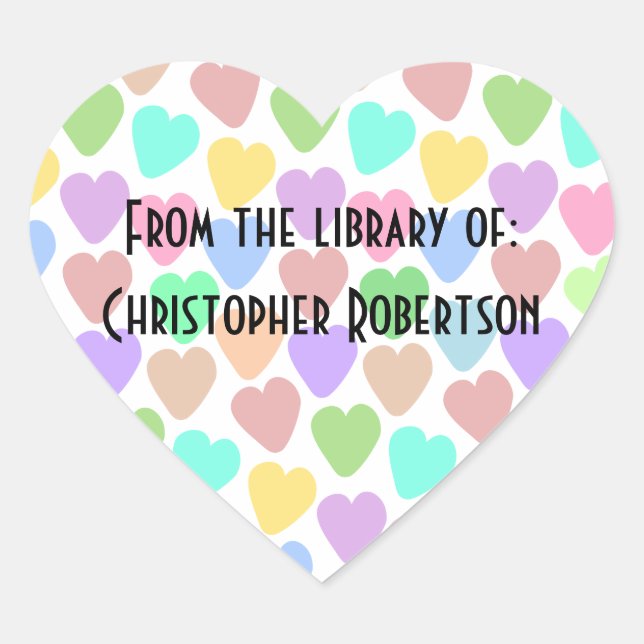 Sticker Cœur Plate-forme Pastel Hearts Design (Devant)