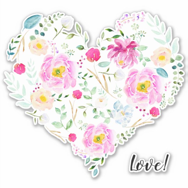 Sticker Coeur plein de fleurs (Devant)