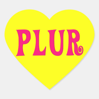Sticker Cœur PLUR personnalisable