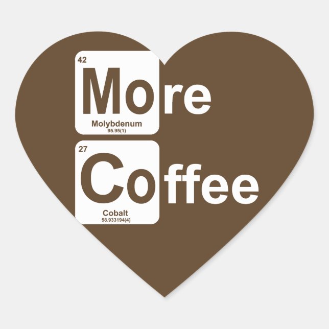 Sticker Cœur Plus de tableau périodique du café (Devant)