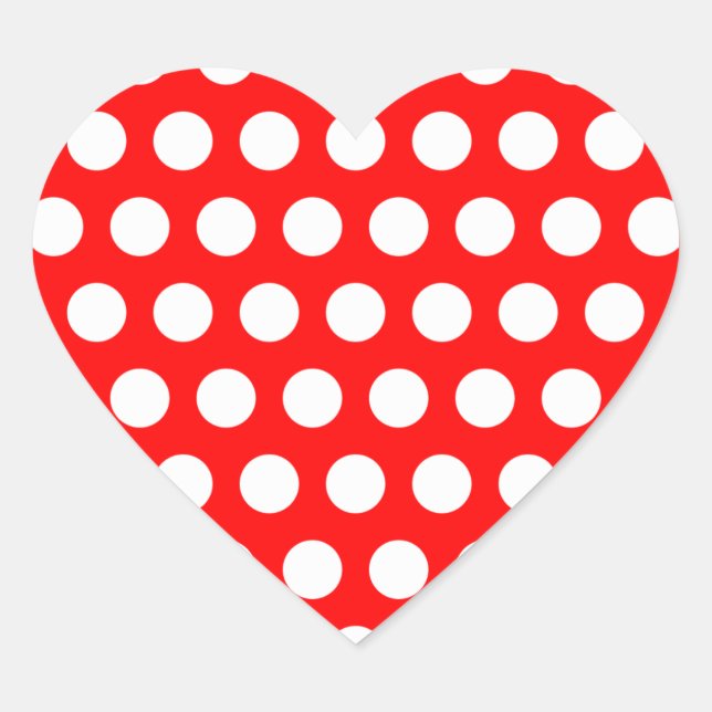 Sticker Cœur Pointe Polka rouge et blanc (Devant)