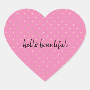 Sticker Cœur Pointeurs en or glamé rose
