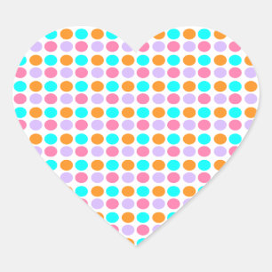 Sticker Cœur Points colorés