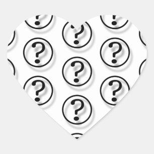 Sticker Cœur Points d'interrogation