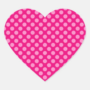 Sticker Cœur Points roses