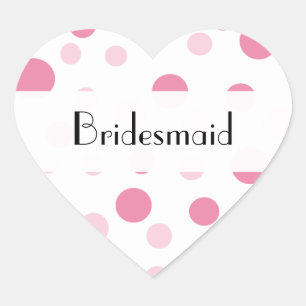 Sticker Cœur Points roses, Motif à pois, Points, Mariage