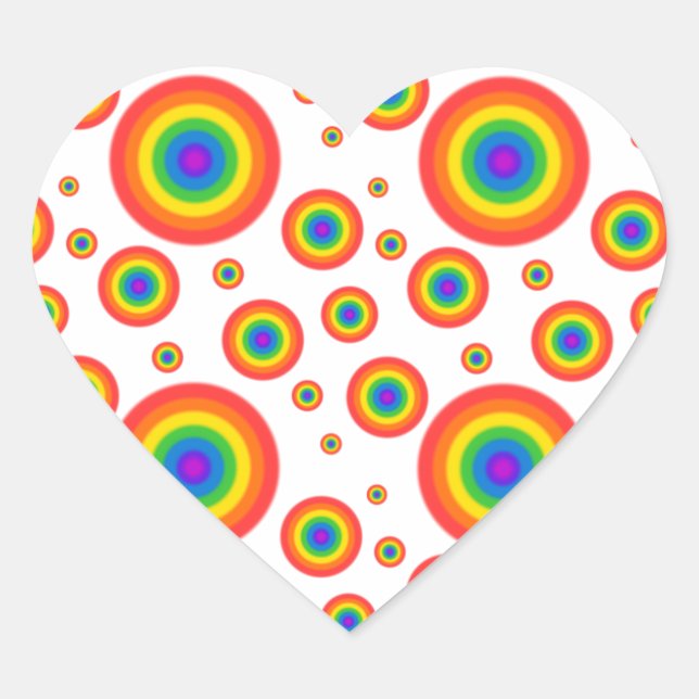 Sticker Cœur Pois arc-en-ciel (Devant)