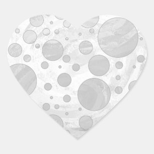 Sticker Cœur Pois gris Rainy Sky