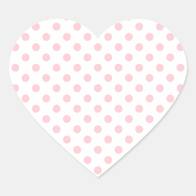 Sticker Cœur Pois - Rose sur blanc (Devant)