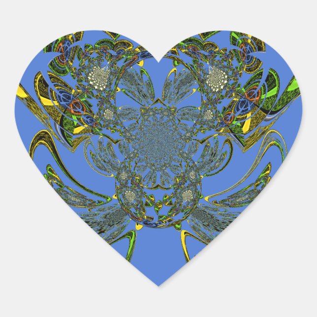 Sticker Cœur Poisson de plumes (Devant)