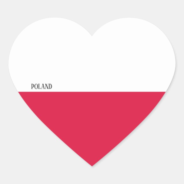 Sticker Cœur Pologne Drapeau patriotique (Devant)