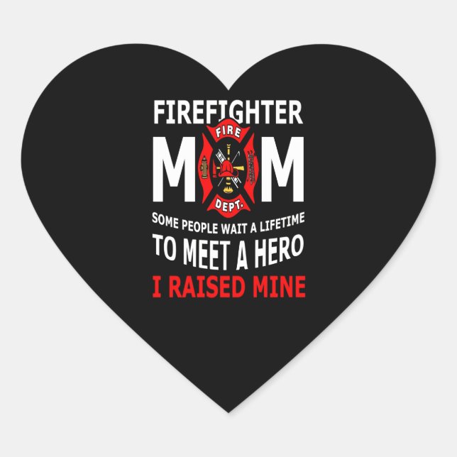 Sticker Cœur Pompier | Firefighter Maman Quelques personnes (Devant)