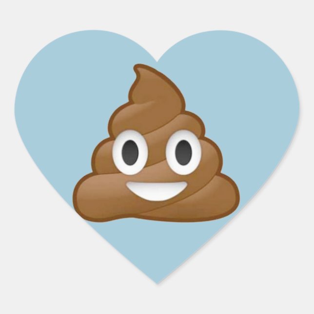 Sticker Cœur Poop émoji (Devant)