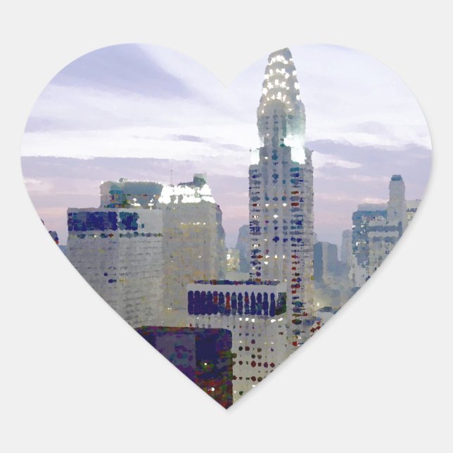 Sticker Cœur Pop Art Oil Paint Effet New York (Devant)