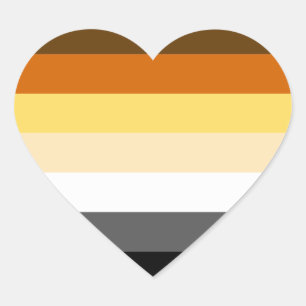 STICKER CŒUR PORTER DES STRIPES DE FIERTÉ