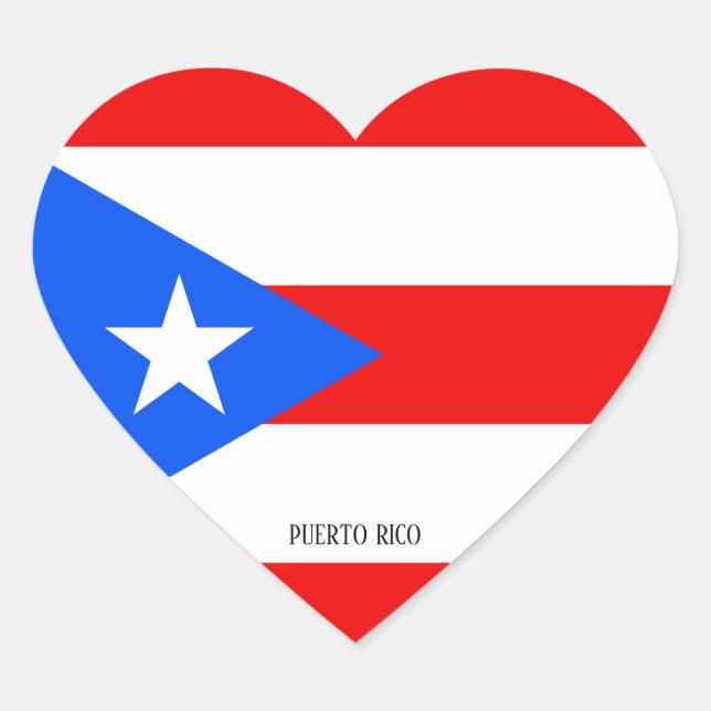 Sticker Cœur Porto Rico Drapeau splendide patriotique (Devant)