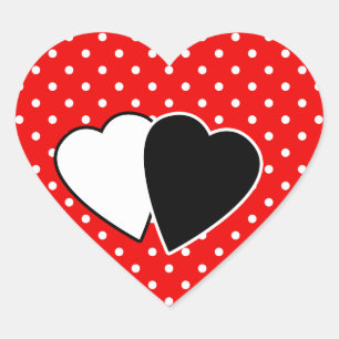 Sticker Cœur Pot rouge, rouge, blanc, rouge, blanc, retours