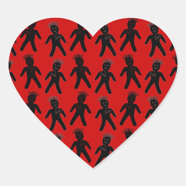 Sticker Cœur Poupée vaudou (Devant)