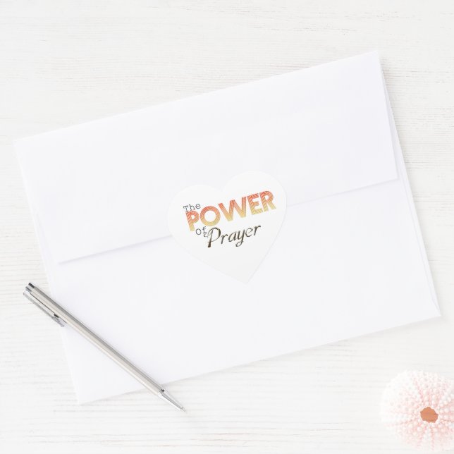 Sticker Cœur Pouvoir de prière (Enveloppe)