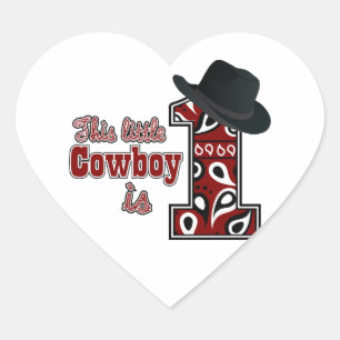 Sticker Cœur Premier anniversaire de Cowboy