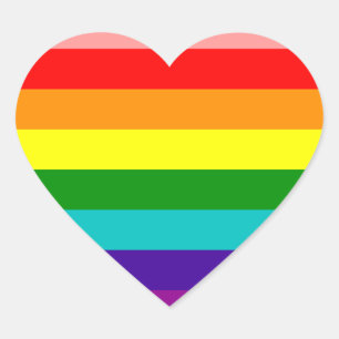 Sticker Cœur Premier drapeau Gay pride arc-en-ciel